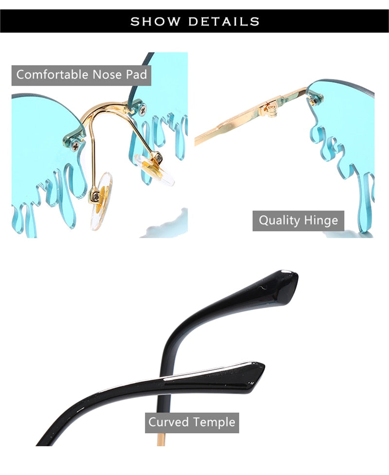 Rimless Feminino Drip Glasses