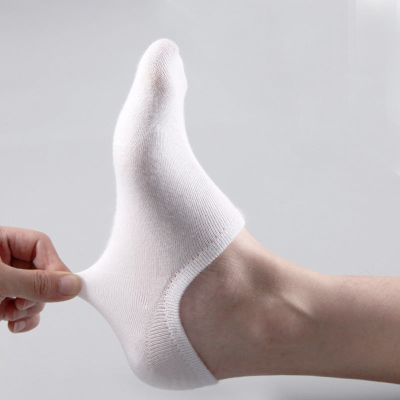 5 Pair Invisible Non-slip Silicone Cotton Ankle Socks