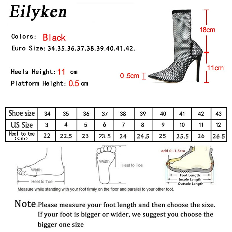 Eilyken Crystal Studded Mesh Heels