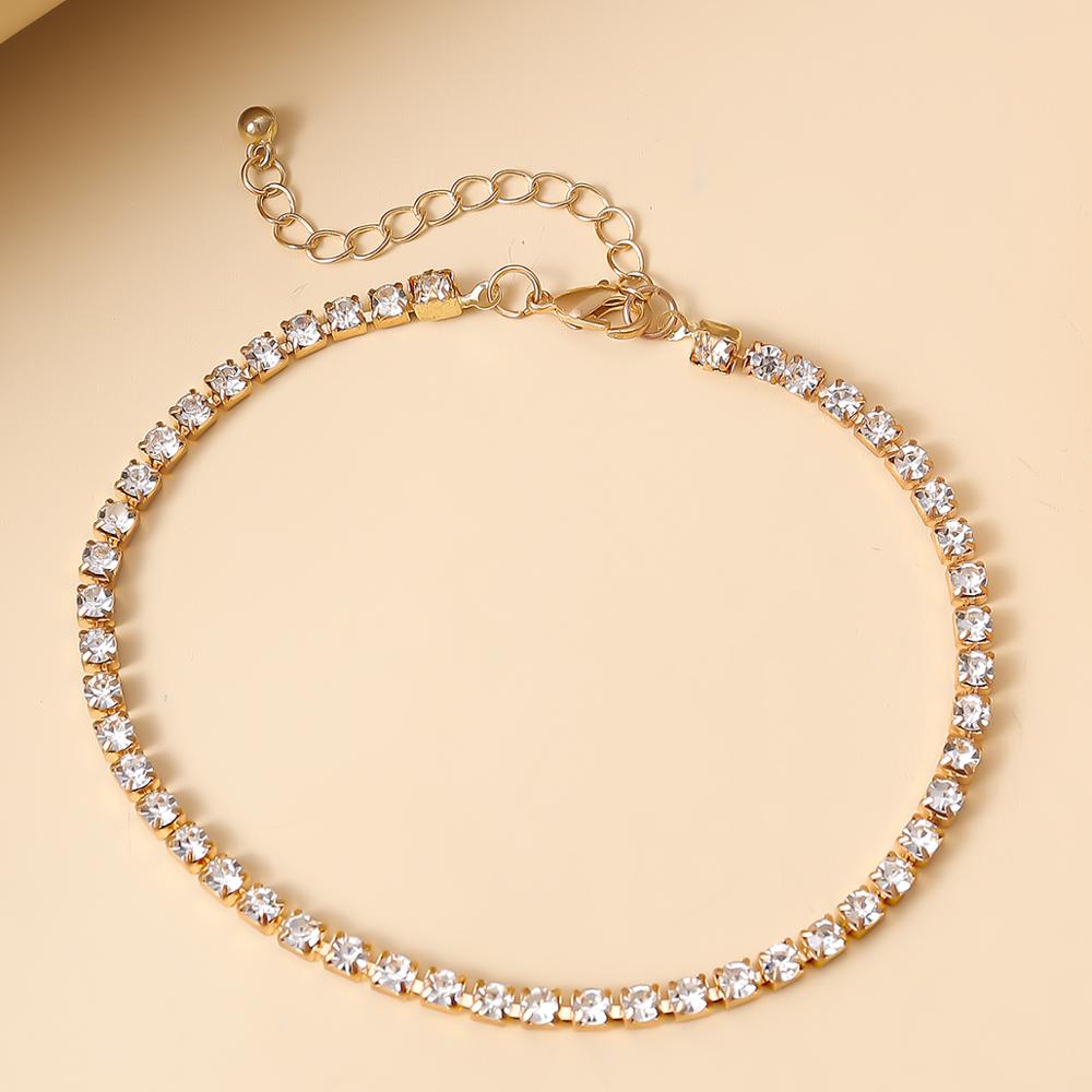 Crystal Studded Chainlink Anklet