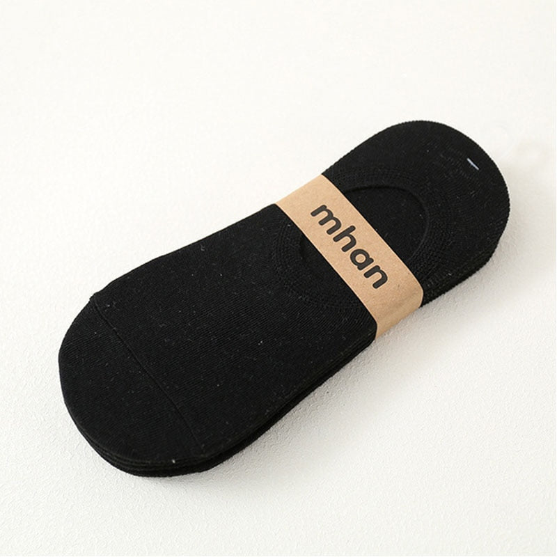 5 Pair Invisible Non-slip Silicone Cotton Ankle Socks