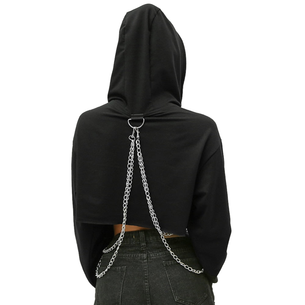 Cropped Sweatshirt Chain Jumper