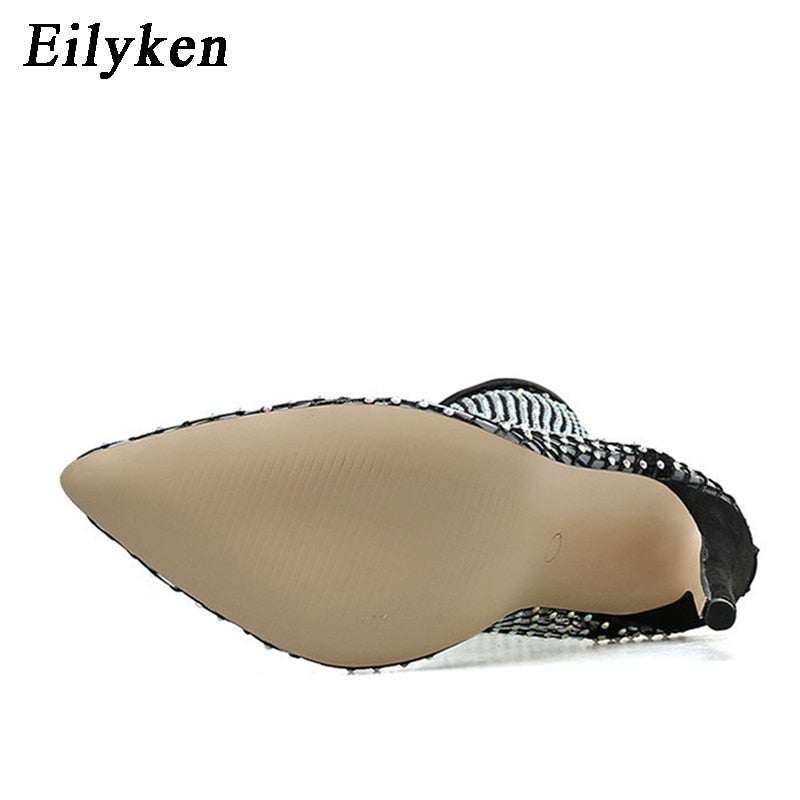 Eilyken Crystal Studded Mesh Heels