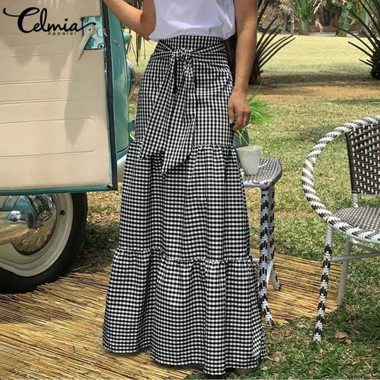 Full Length Celmia Gingham Skirt