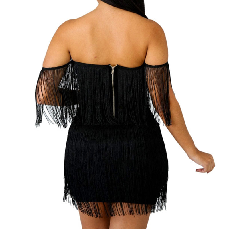 Twirl Tassel Mini Fringe Dress