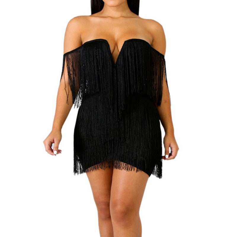 Twirl Tassel Mini Fringe Dress