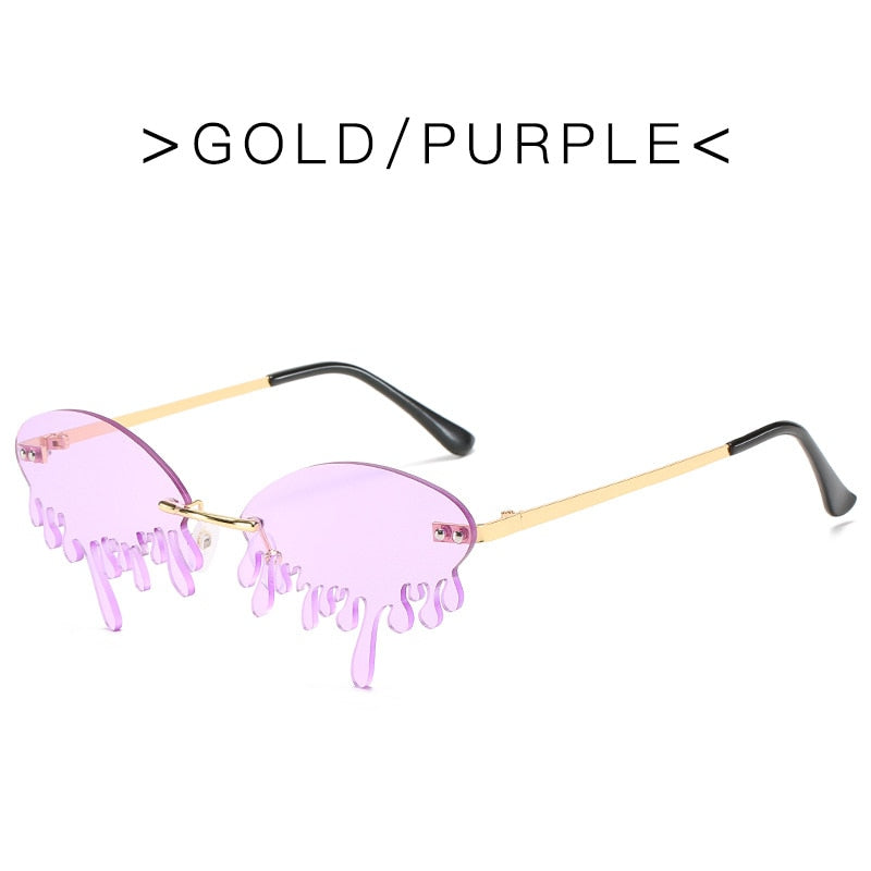 Rimless Feminino Drip Glasses