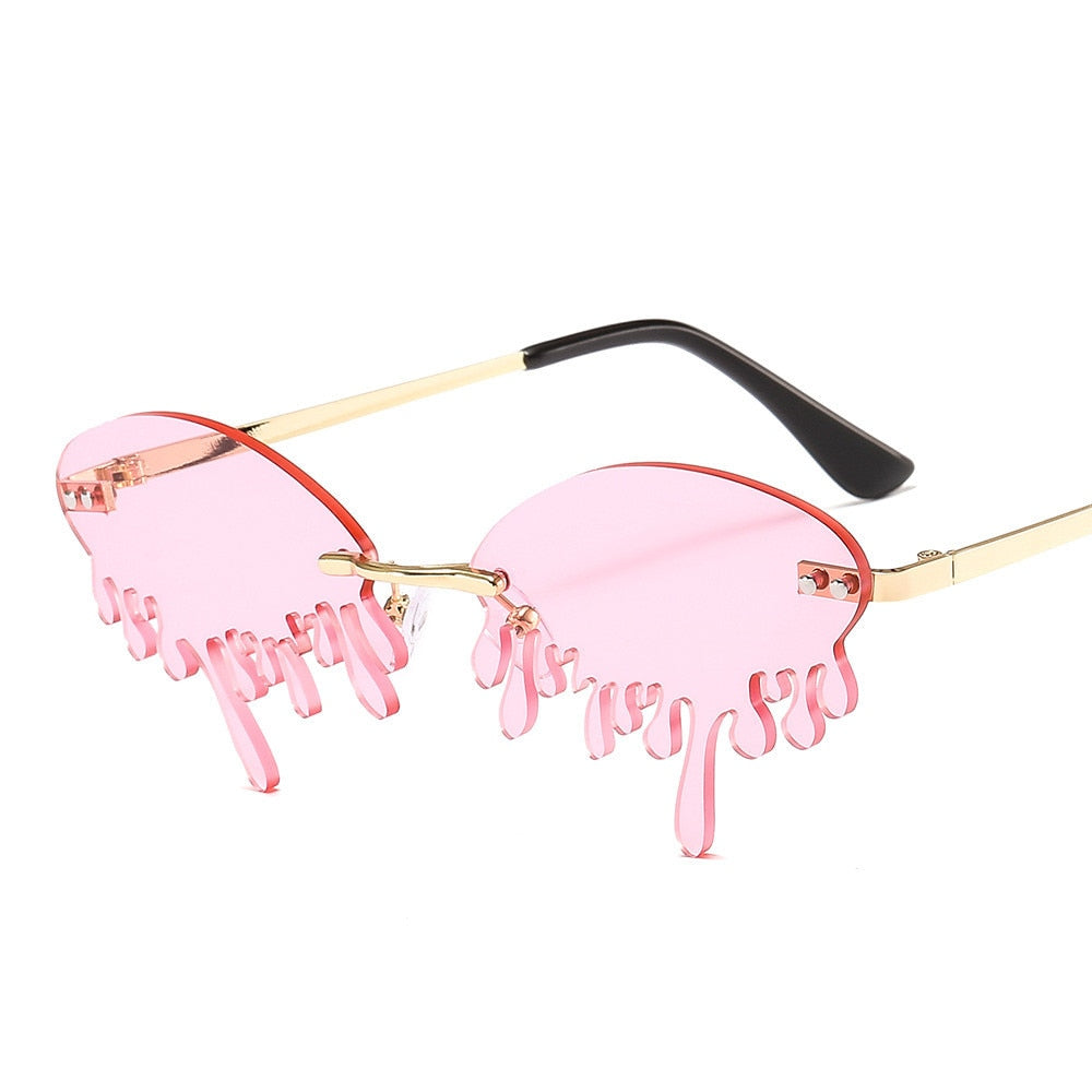 Rimless Feminino Drip Glasses