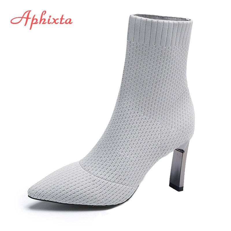 Aphixta Metal Blade Sock Heels