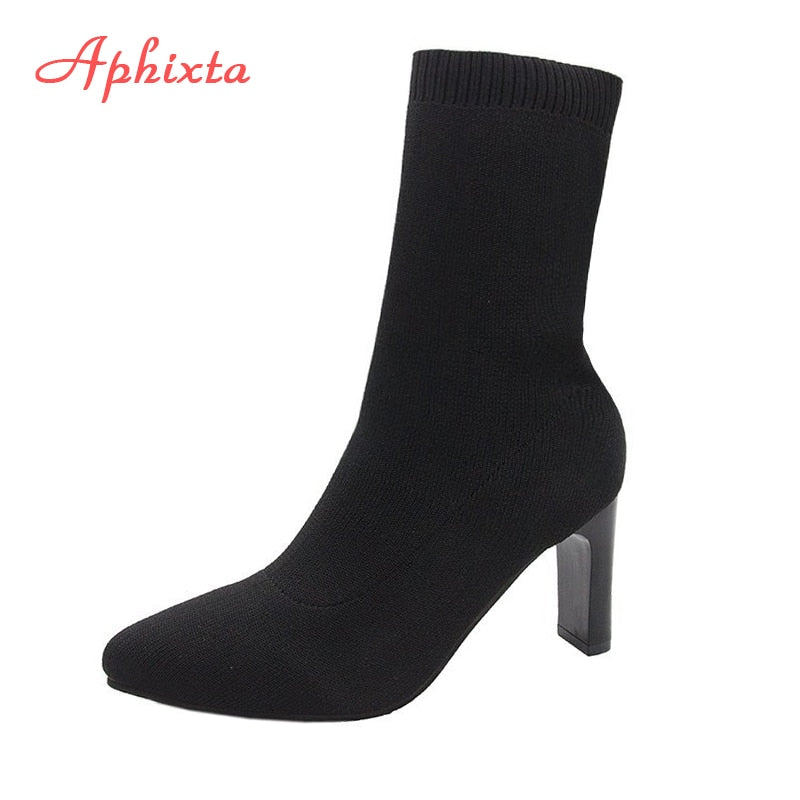 Aphixta Metal Blade Sock Heels