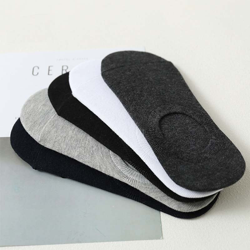 5 Pair Invisible Non-slip Silicone Cotton Ankle Socks