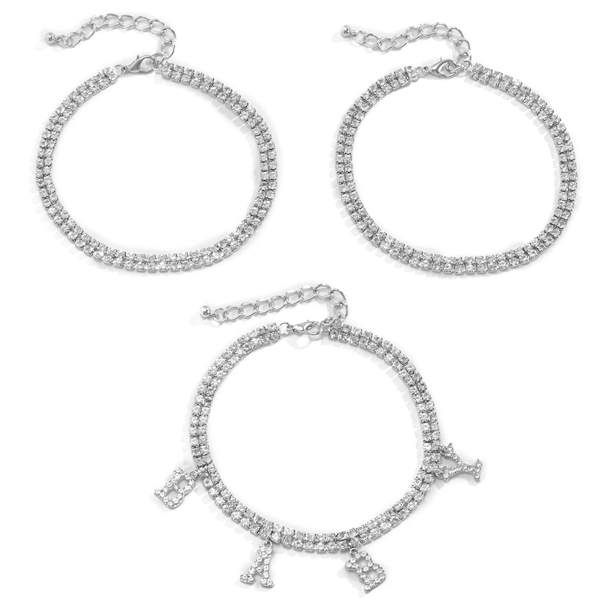 Crystal Studded Chainlink Anklet