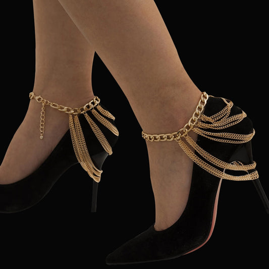 Gold Anklet Chain Heel Stack (1pc)