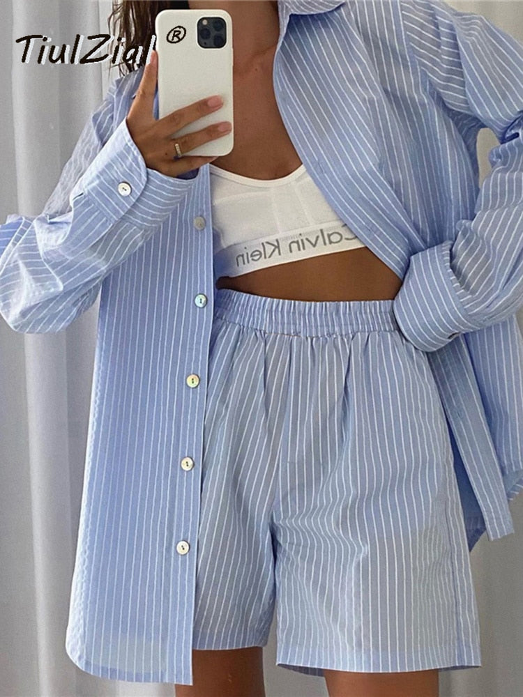 High Waist Button Up Two Piece